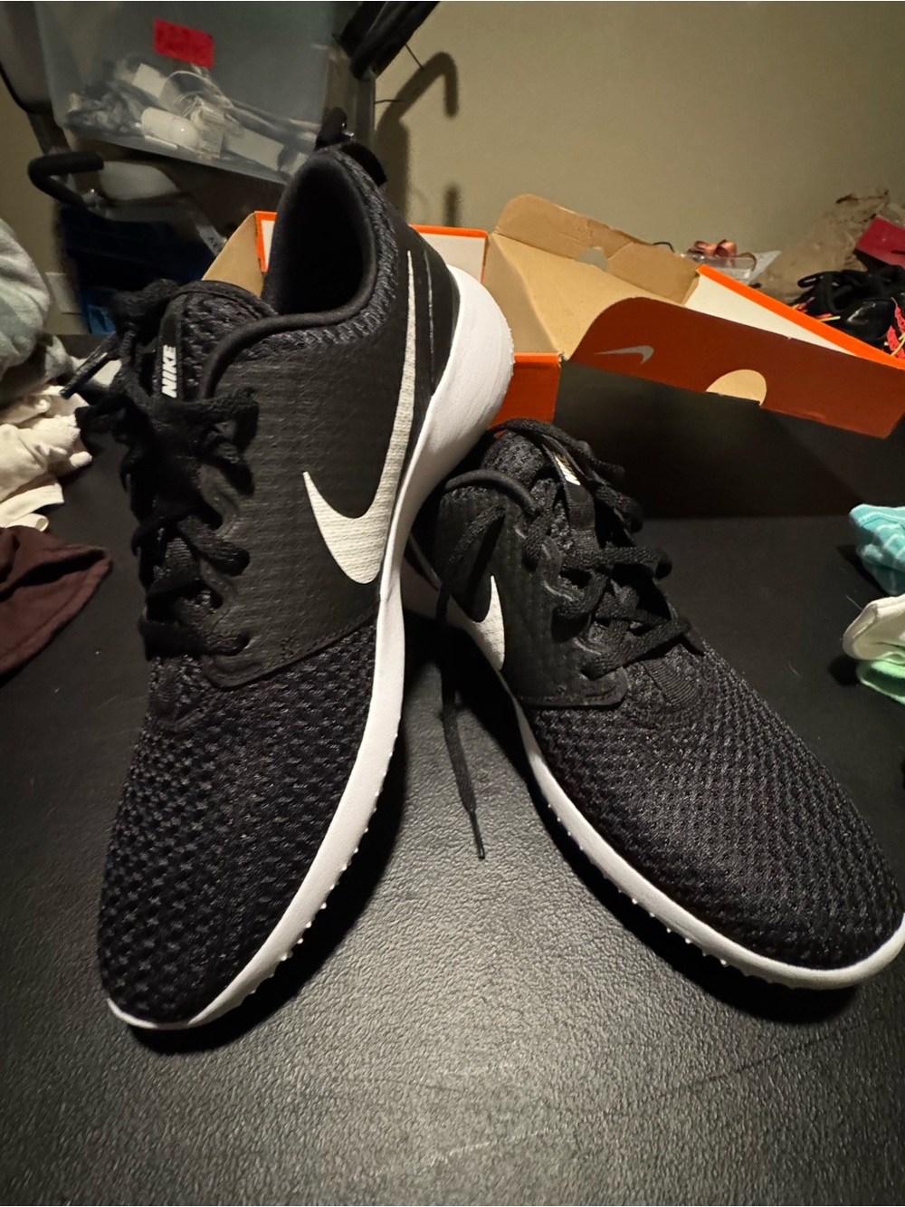 Nike Men’s Black and White Golf Shoes